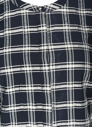 Langærmet tunika med ternet print, Navy Check, Packshot image number 2