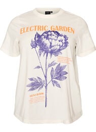T-shirt i bomuld med print, Hvid
