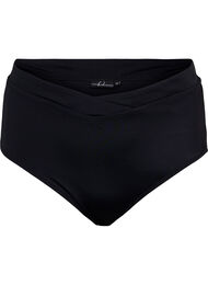 Ensfarvet bikini trusse med høj talje, Black