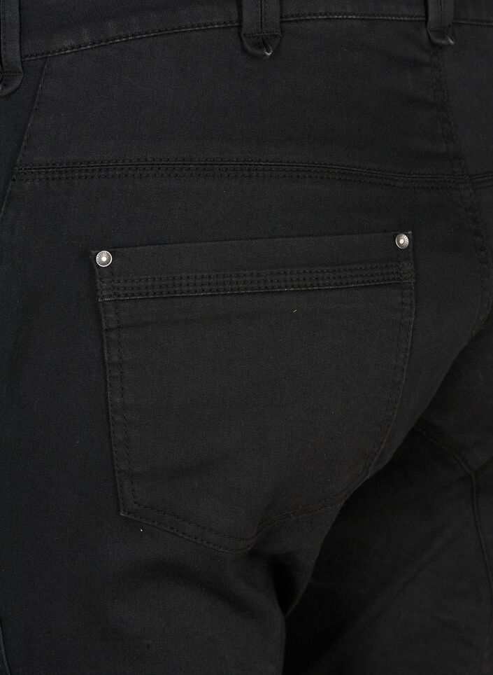 Slim fit capri jeans med lommer, Sort, Packshot image number 3
