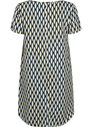 Printet kjole med korte ærmer, Oval AOP, Packshot image number 1