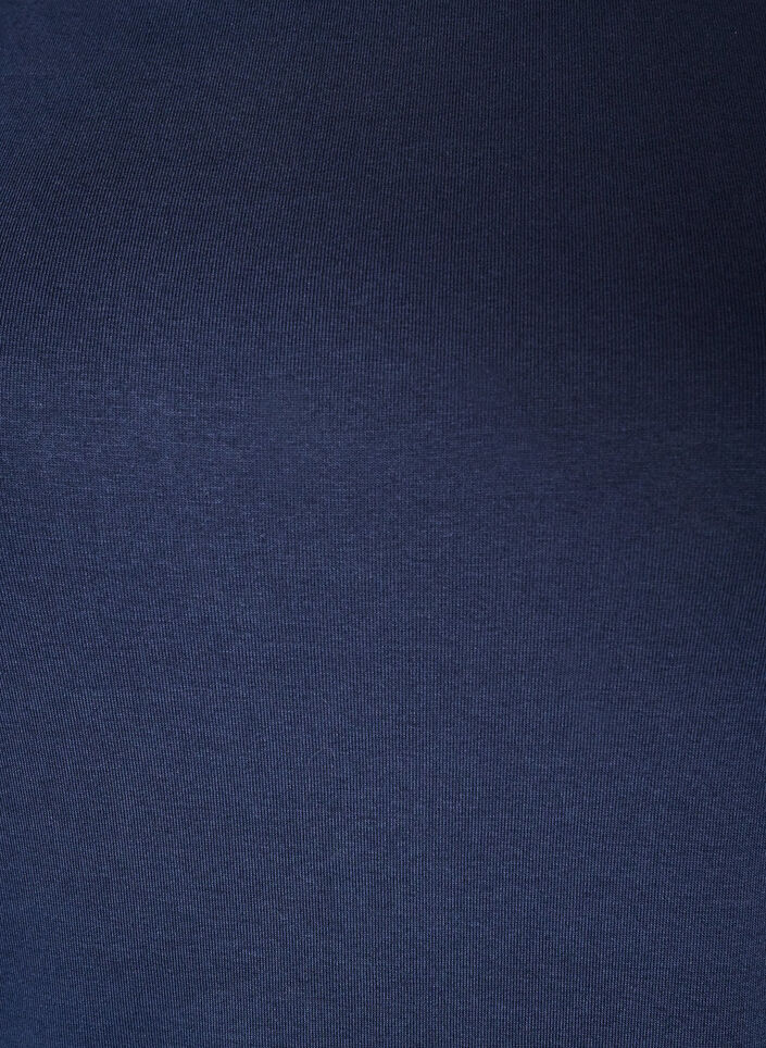 Basis T-shirt med b&aring;dudsk&aelig;ring og 3/4-&aelig;rmer, Bl&aring;, Packshot image number 2