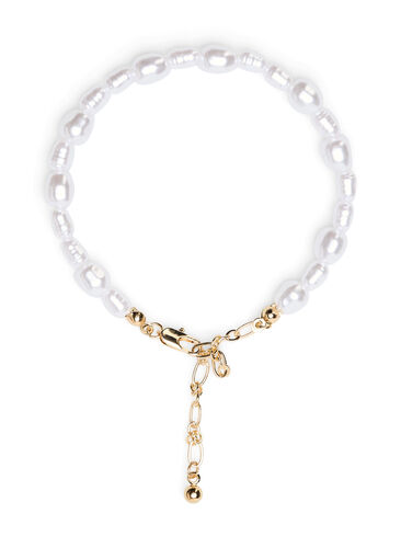 Perle armbånd, Gold w. Pearls, Packshot image number 0