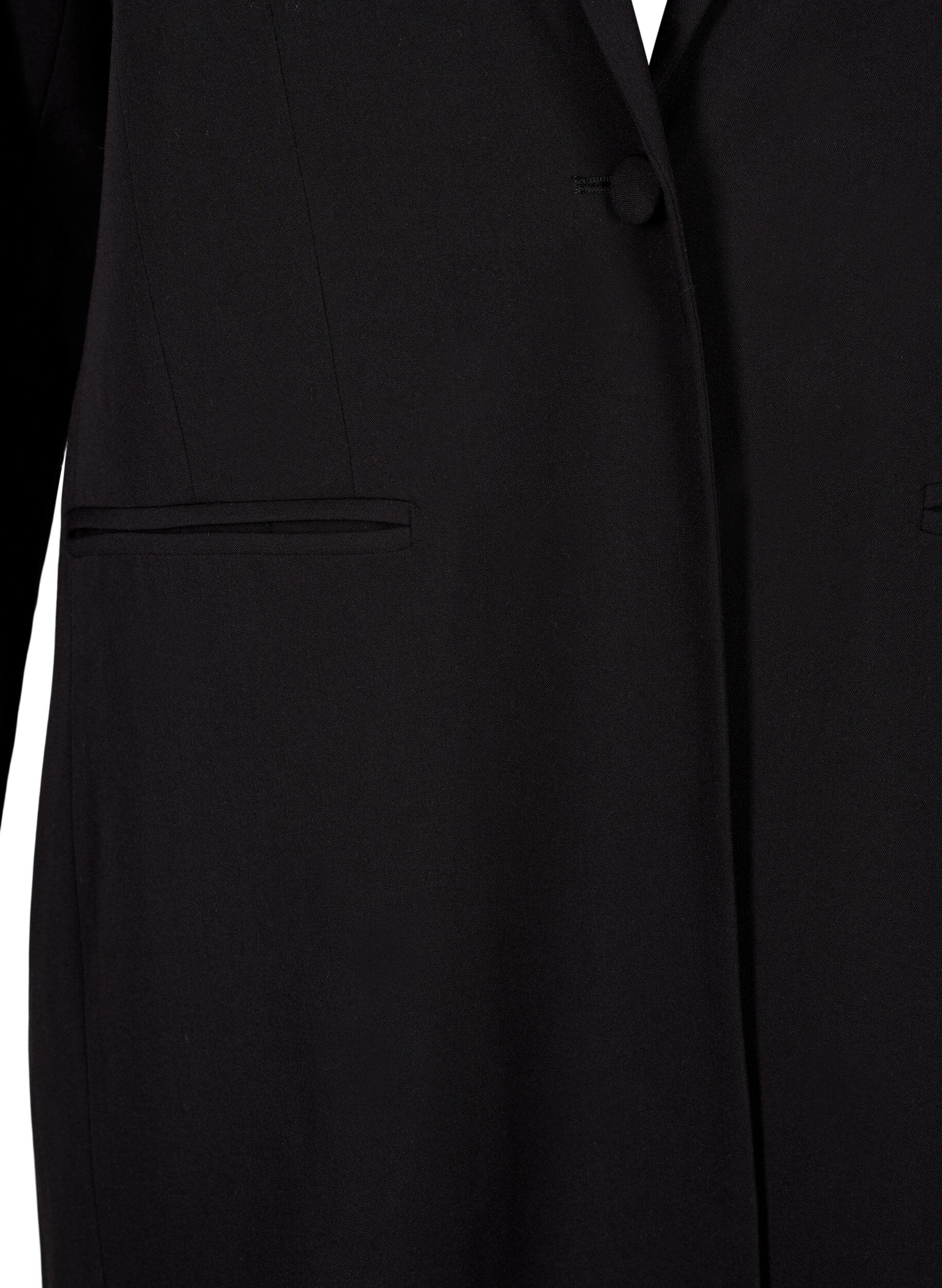 Zizzi Klassisk lang blazer, Black, Packshot image number 2