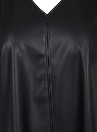 Spencerkjole i imiteret læder, Black, Packshot image number 2