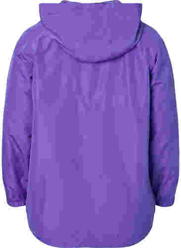 Kort jakke med hætte og justerbar bund, Purple Opulence, Packshot image number 1