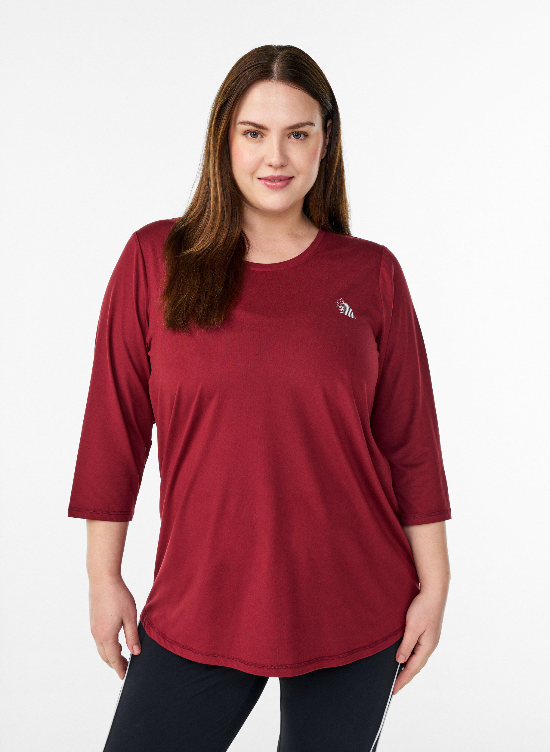 Tr&aelig;ningsbluse med 3/4 &aelig;rmer, R&oslash;d, Model