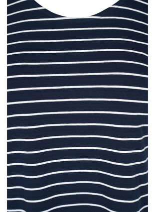 Bomulds t-shirt med striber, Blue Stripe, Model image number 2
