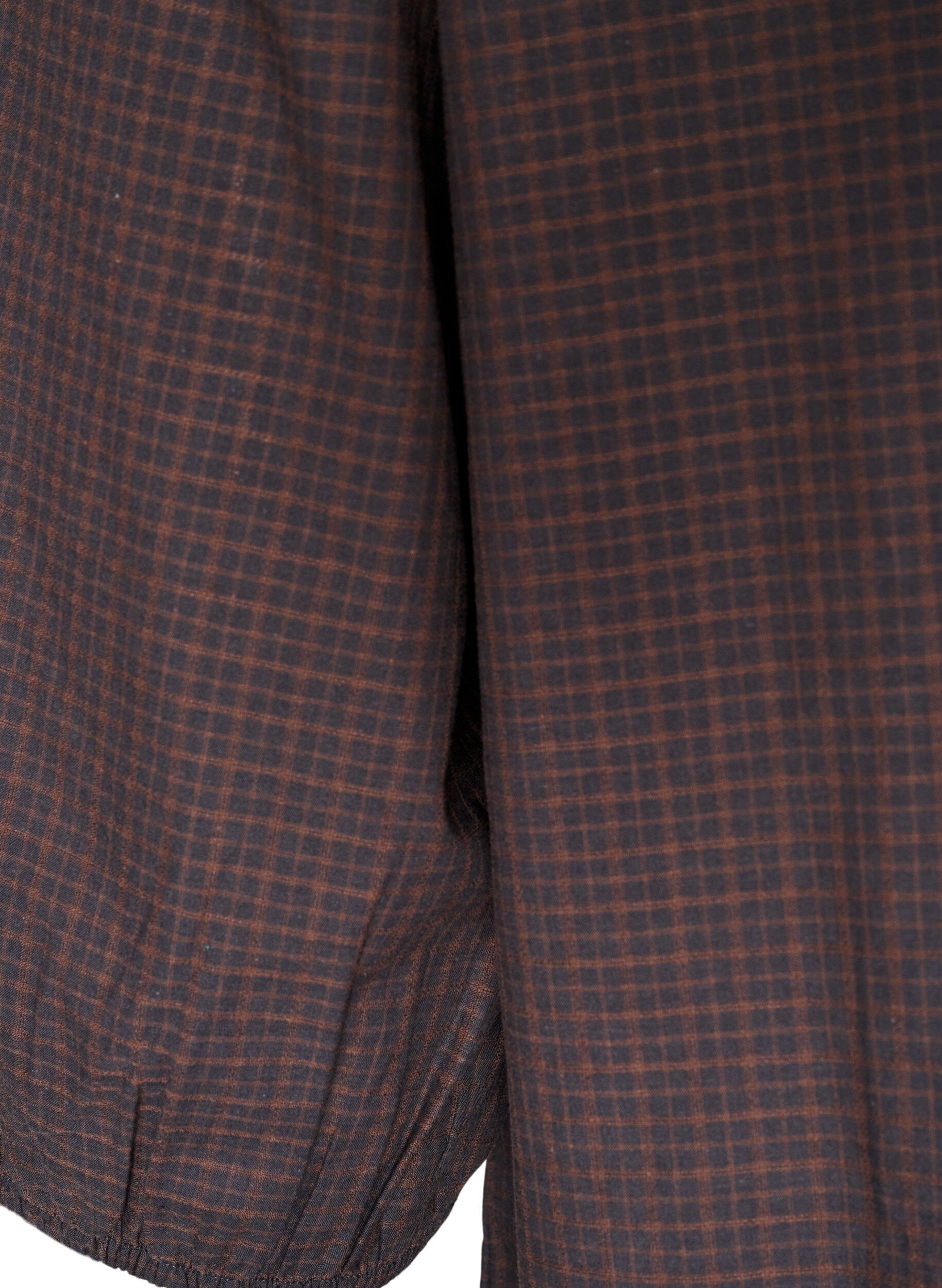 ZizziTernet bluse med V-hals og 3/4-&aelig;rmer, Brun, Packshot image number 3