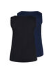 2-pak basis tanktop i rib, Black/Navy Blazer, Packshot image number 1