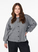 Ribstrikket cardigan med knapper, Gr&aring;, Model image number 0