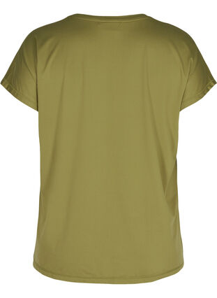 Ensfarvet trænings t-shirt, Olive Drab, Packshot image number 1
