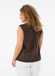 &AElig;rmel&oslash;s vest med V-udsk&aelig;ring og knapper, Brun, Model image number 2