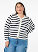 Stribet strikcardigan med guldknapper , Cloud D. w. Black, Model image number 0