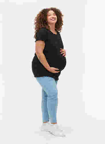 Graviditets t-shirt i rib, Black, Model image number 2