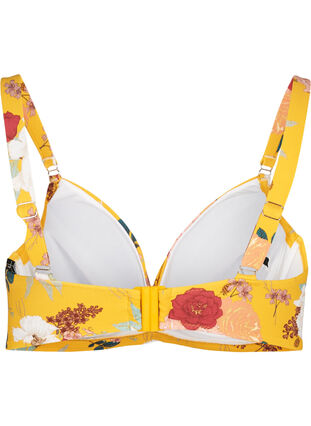 Bikini overdel med blomsterprint, Yellow Flower Print, Packshot image number 1
