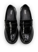 Wide fit croco loafers i læder, Black, Packshot image number 2