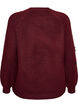 Strikbluse med perlebroderi, R&oslash;d, Packshot image number 1