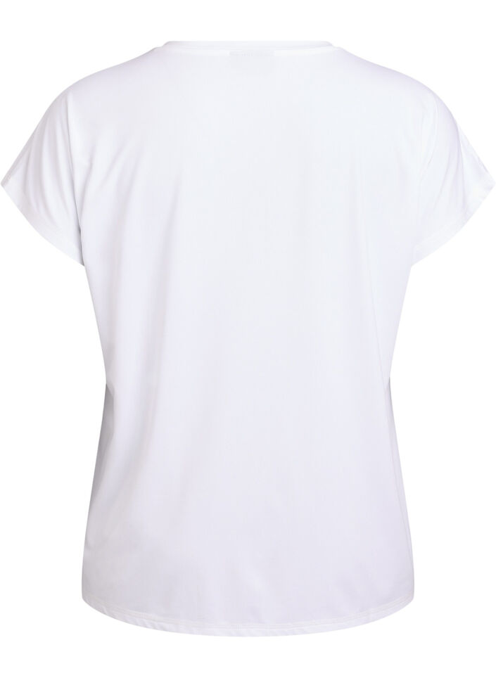 Ensfarvet tr&aelig;nings t-shirt, Hvid, Packshot image number 1