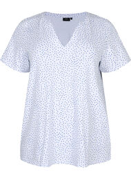 Bomulds t-shirt med prikker og v-hals, B.White/S.T.W Dot