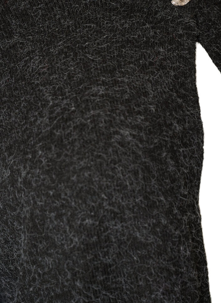 Cardigan i strik med rund hals og knaplukning, Gr&aring;, Packshot image number 2