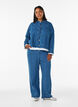 Myra jeans med wide fit og distressed m&oslash;nster, Bl&aring;, Model image number 0