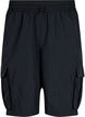 Højtaljede shorts med cargolommer, Black, Packshot image number 0