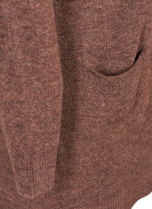 Lang meleret strik cardigan med lommer, Wild Ginger MEL, Packshot image number 3