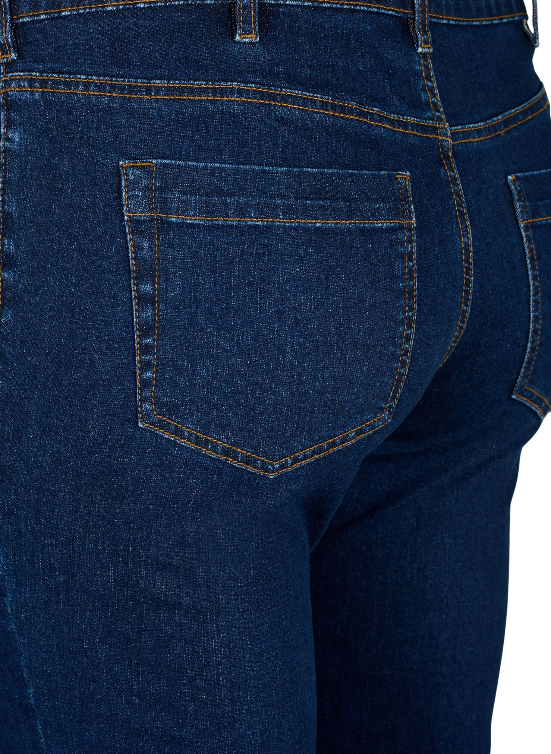 Zizzi Slim fit Emily jeans med regul&aelig;r talje, Bl&aring;, Packshot image number 3
