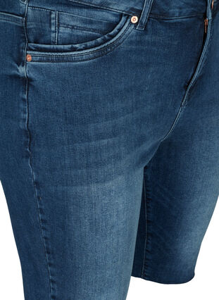 Amy denim shorts med høj talje, Blue denim, Packshot image number 2