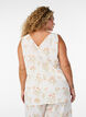 Printet top med v-hals , Hvid, Model image number 2