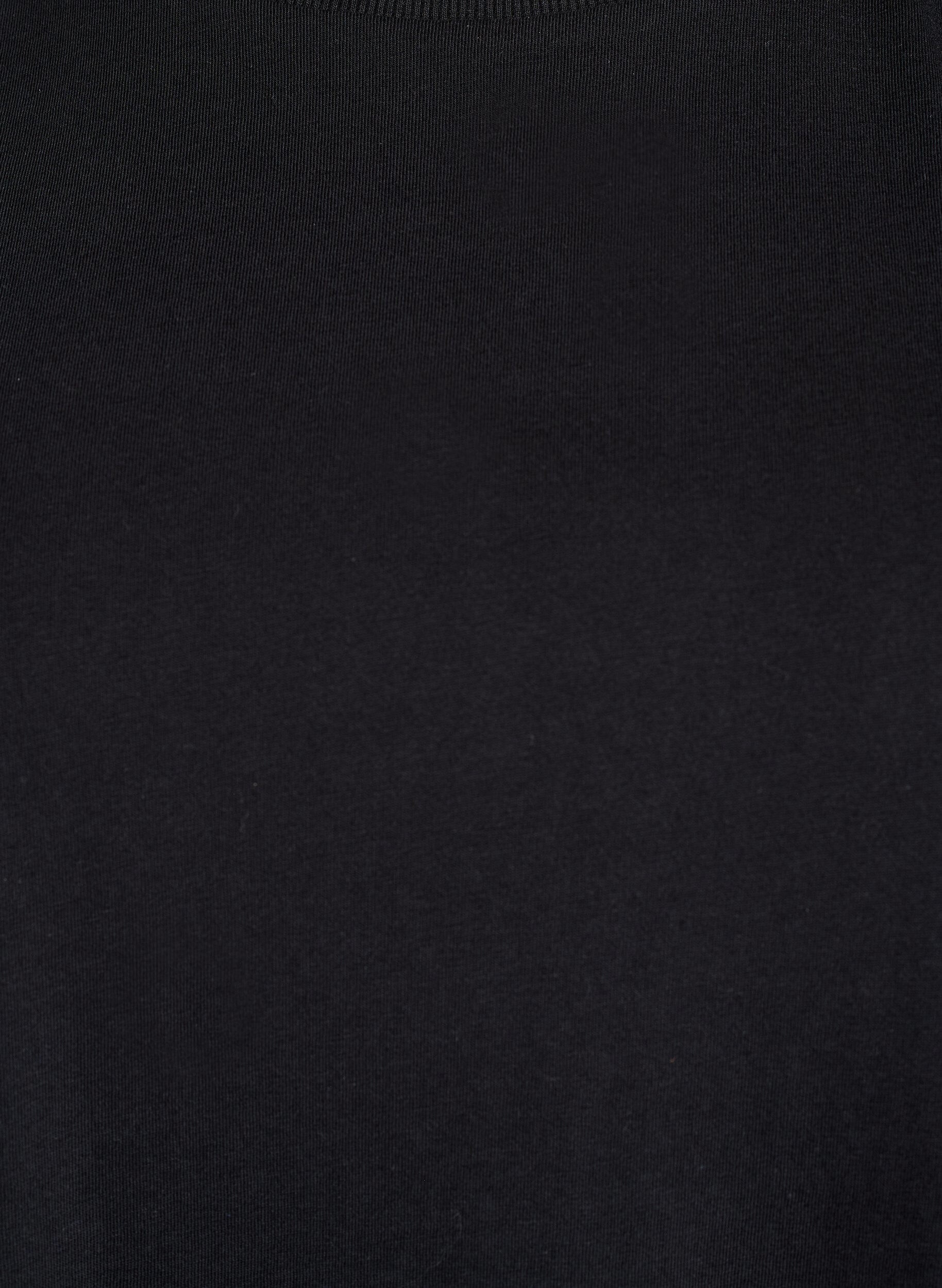 Zizzi Basic t-shirt i bomuld med skulderpuder, Sort, Packshot image number 2
