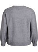 Strikbluse med knapdetalje, Gr&aring;, Packshot image number 1