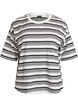 Boxy T-shirt med stribet m&oslash;nster, Sort, Packshot image number 0