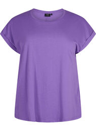 Kortærmet t-shirt i bomuldsblanding, Deep Lavender