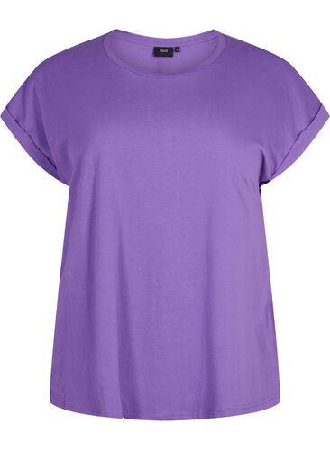 Kortærmet t-shirt i bomuldsblanding, Deep Lavender, Packshot image number 0