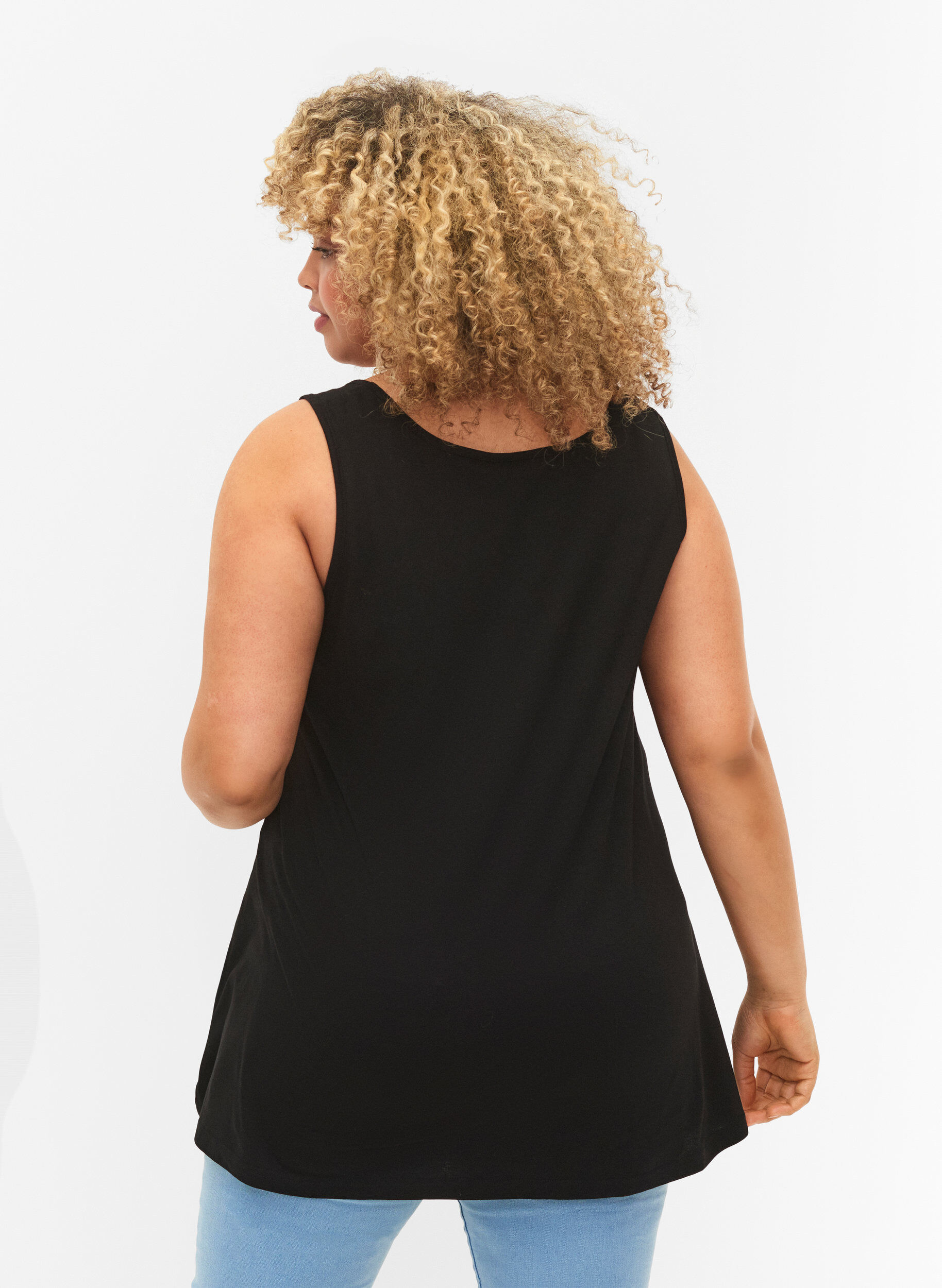 ZizziTop med a-shape og rund hals, Black, Model image number 1