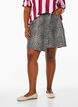 Kort denimnederdel med leopardprint og A-snit, Brun, Model image number 3