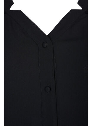 Bluse med lange ærmer og knaplukning, Black, Packshot image number 2