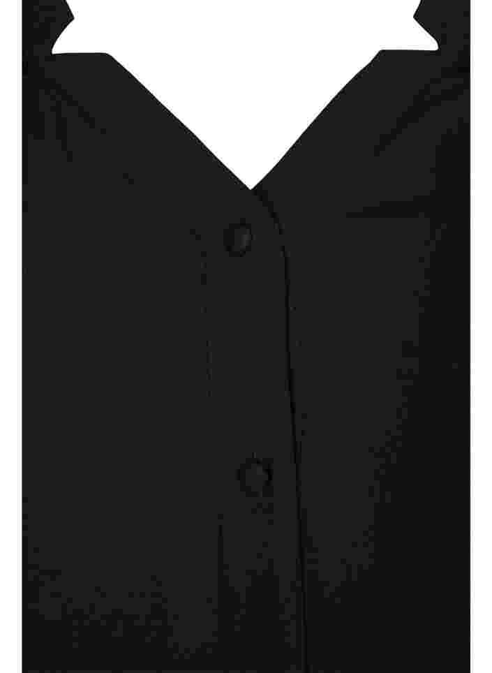 Bluse med lange ærmer og knaplukning, Black, Packshot image number 2