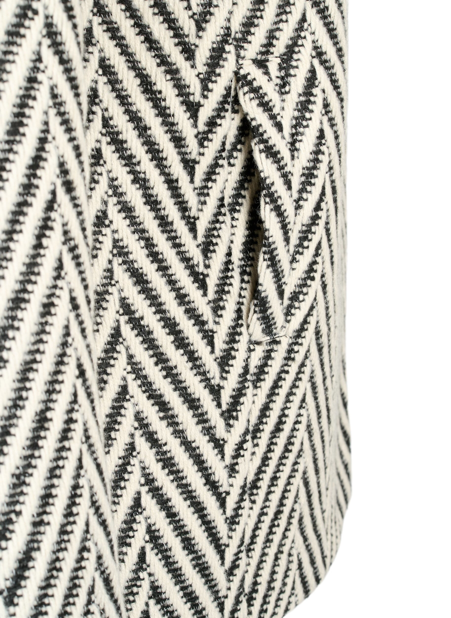 Zizzi Jakke med m&oslash;nster, Black w. White, Packshot image number 3