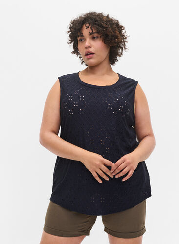 Top med broderi anglaise, Night Sky, Model image number 0