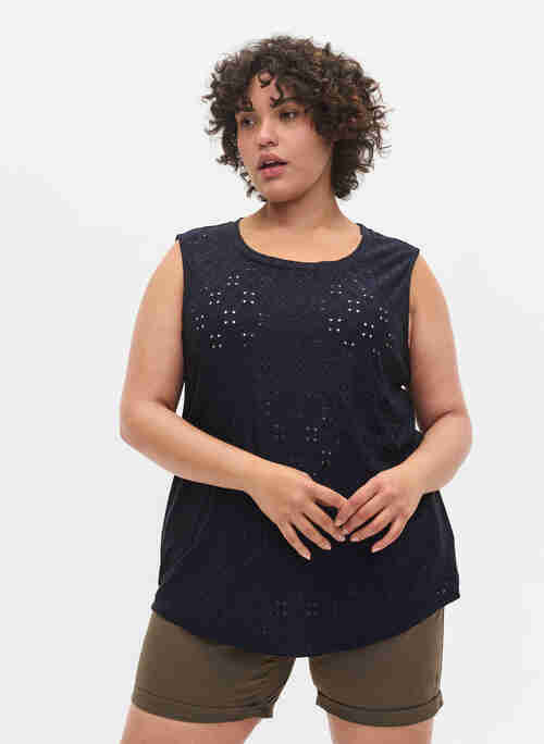 Top med broderi anglaise