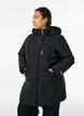 Vandafvisende parka med h&aelig;tte og funktionelle detaljer, Sort, Model image number 0
