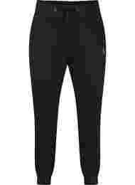 Ensfarvede træningsbukser med lommer, Black