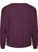 Jerseycardigan med ribstruktur og V-hals, Lilla, Packshot image number 1