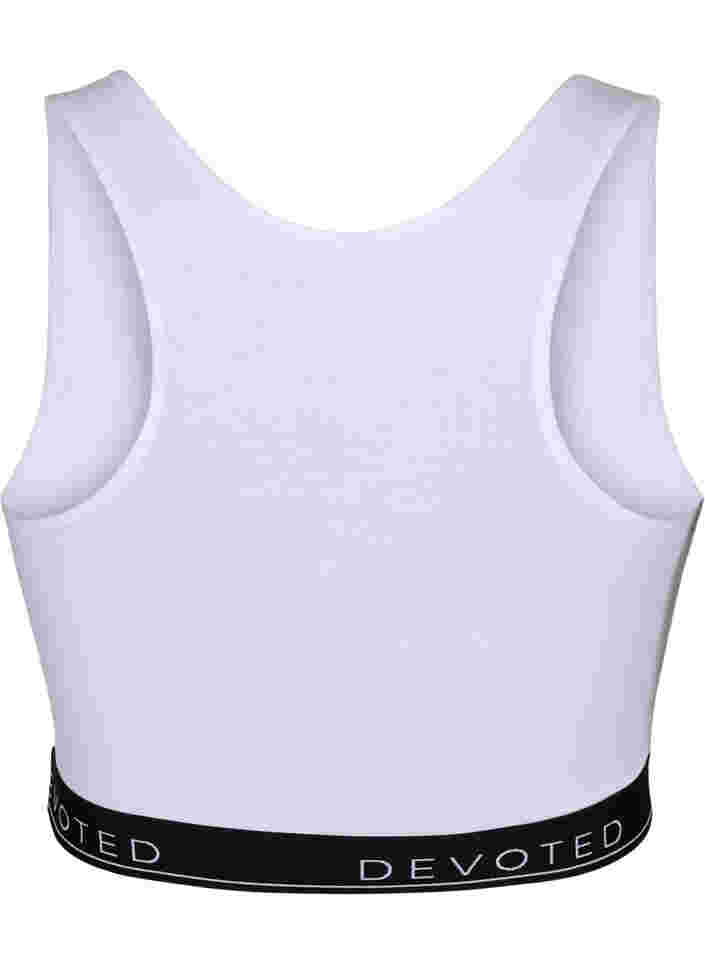 Bomulds bh top med rund halsudskæring, B. White/Upper Font, Packshot image number 1