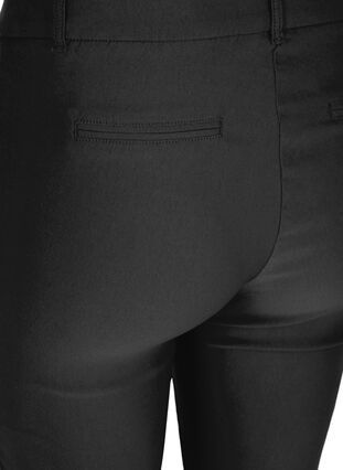 Cropped bukser med let shine, Black, Packshot image number 3