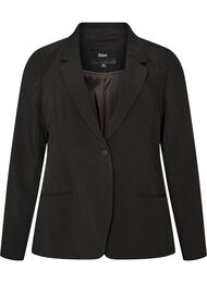 Klassisk blazer med enkel knaplukning, Sort