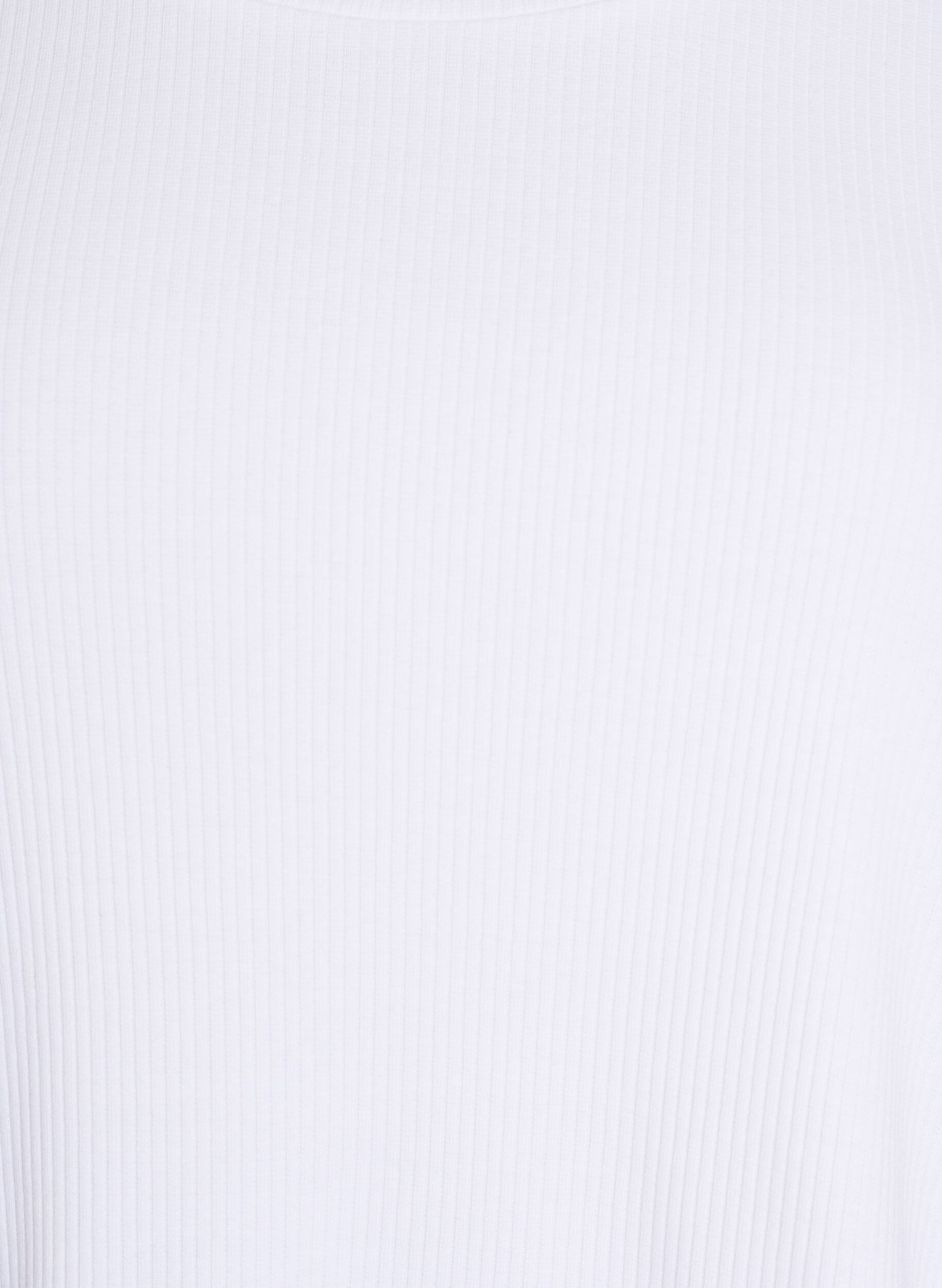 ZizziRibbet jerseybluse med korte &aelig;rmer, Hvid, Packshot image number 2